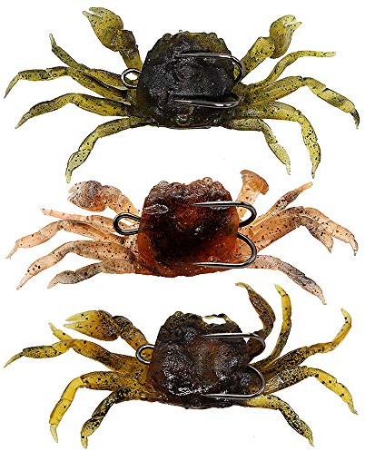 Lixada 3 PCS 10cm 30g Weichfischköder Krabben Künstlicher Köder Weichfischköder mit scharfem Haken