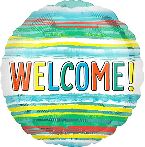 amscan 4117601 Anagram 45,7 cm Welcome Watercolor Stripes HX, Mehrfarbig
