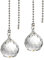 Ceiling Fan Pull Chain, 2pcs 30mm Diameter Prism Ball Extension Chains with Decorative Light Bulb and Fan Cord (Clear)