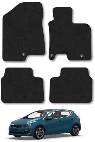 Fits Kia Cee'd (2012-2018) Carpet Car Mats | Black Edge Trim Tailored Fit Floor Mats Full Coverage Protection Accessories Easy Clean Anti Slip Made in the UK
