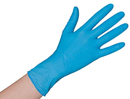 BICAP 100 guantes de nitrilo, sin polvo, color azul, aptos para alimentos, 100 unidades, dispensadores, guantes de vinilo, sin polvo, talla S