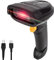 METEOR Lettore Codici Barcode 2D QR Scanner a Barre PROFESSIONALE，Scanner Laser CCD Luce Rossa con Cavo USB per Linux Mac e Windows pc Plug e Play (Nero e Arancione) Computer, Notebook, Windows XP/7/8