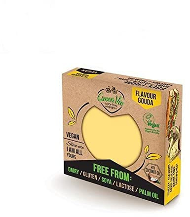 GreenVie Gouda Block • 250g | Vegan Gouda Cheese Alternative | Smooth Mild Flavour • Grate Slice Melt | Fortified with Vitamin B12 | Dairy-Free, Gluten-Free & Soy-Free | No Palm Oil | Certified Vegan