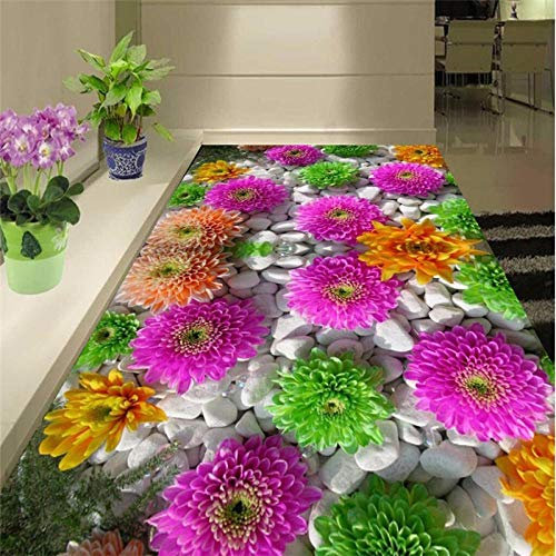 Peinture au sol personnalisée papier peint 3D art moderne rose salle de bain sol Mural PVC papier peint auto-adhésif sol autocollant-430 * 300 cm