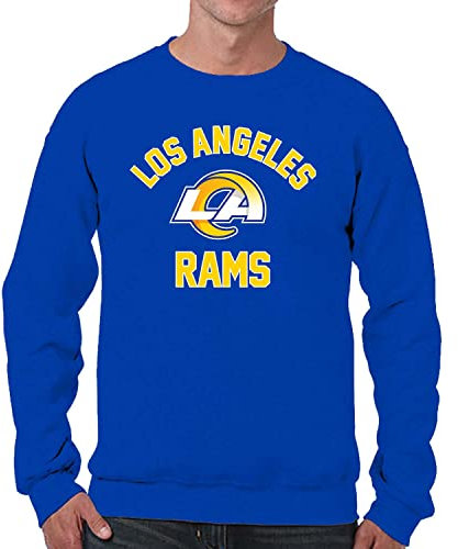 Team Fan Apparel NFL Adult Gameday Football Crewneck Sweatshirt - Cotton Blend - Stay warm, comfortable & stylish on game day, Royal, S