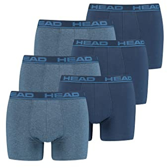 HEAD Herren Basic Boxer Pant Shorts Unterwäsche Unterhose 6 er Pack, Farbe:003 - Blue Heaven, Bekleidungsgröße:L