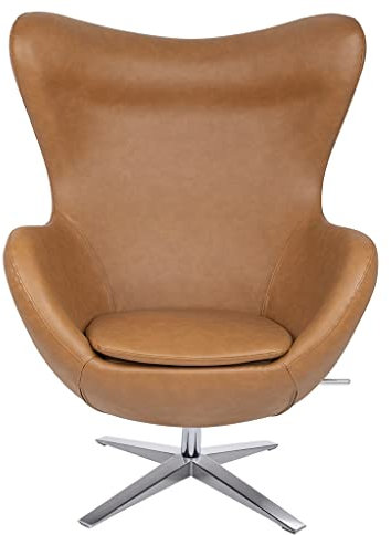 Designer Inspiration Ei Sessel Kunstleder - viele Farben (Braun)