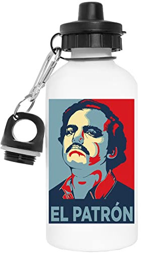 El Patron Escobar Young Wiederverwendbar Weiß Aluminium Wasserflasche Reusable White Water Bottle