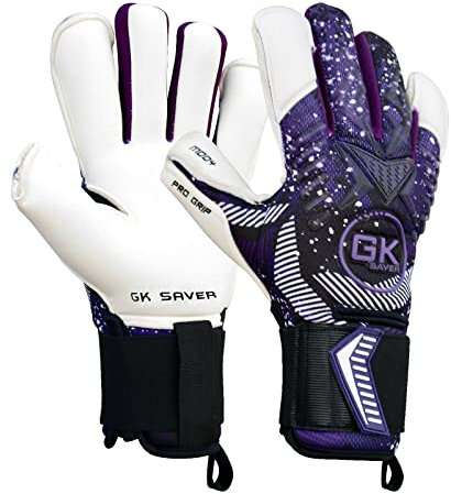 GK Saver Football Goalkeeper Gloves - MODESTY Series | Professional Soccer Goalie Gloves with Anti-Slip Palm and Removable Savefingers | Sizes 6-11 (MD04 NF SIZE 9)