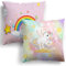 MUSOLEI Einhorn Kissenbezug 45X45cm 2er Kinder Samt Kissenbezug Regenbogen Einhorn Deko Kissenhülle Plüsch SofaKissenbezug mit Reißverschluss Kissenbezüge Mädchen, Einhorn C
