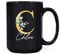 Personalised Letter C Floral Mug Initial with Name, Customised Gift, Gold Effect Printed Letter, NOT Metallic - Ceramic Coffee Cup for Men or Women, Extra Large and Giant Mug, 15oz Black Mug