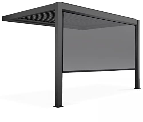 Oviala Bioklimatische Pergola, anlehnend, 3 x 4 m und 1 Markise, 3,73 x 2,34 m