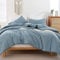 ROSGONIA Dusty Blue Bettdecken-Set für Queen-Size-Betten, 3-teilig (1 Bettdecke und 2 Kissenbezüge), Mikrofaser, graublau, ästhetische Queen-Size-Bettwäsche, weich, warm und leicht, für alle