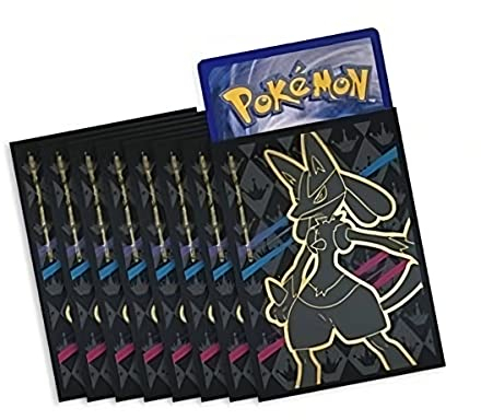 Custodie da allenamento Elite per Pokémon [65 custodi], mostra le tue carte con le buste promozionali delle scatole Pokémon ETB, custodie per carte Pokémon (Nero Lucario)