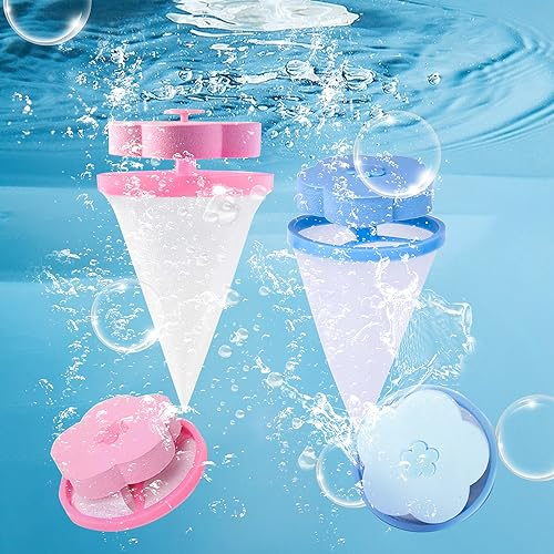 SBUENAM 4 Stück Waschmaschine Filterbeutel, Haarfilterbeutel für waschmaschine, Waschmaschinen Schwimmer Filterbeutel, Wiederverwendbare Waschmaschine Haarentferner