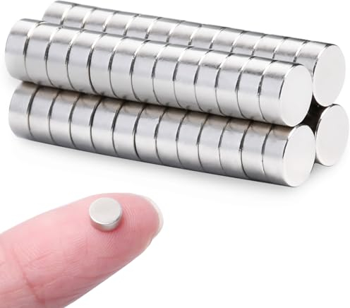 MIN CI Kleine Magnete, 52 Pcs 5x2mm Mini Magnete, Magnete Stark, Neodym Magnete, Magnete für Magnettafel, Starke Magnete Rund, Kühlschrank Magnete für Whiteboard Büro Handwerk Fotos