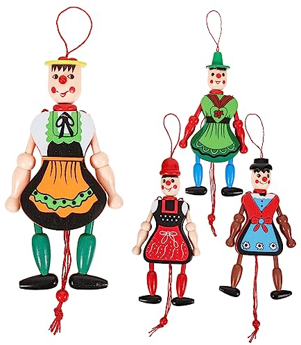 Toyvian 12 STK Puppen Holzdekor Weihnachtsdekorationen Halloween-Dekor Clown-Marionette für Holzspielzeug hölzerne Marionettenpuppe Mädchen Baby Hölzerne Puppe Handpuppe Kind Bambus