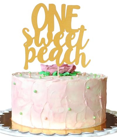 One Sweet Pfirsich-Kuchenaufsatz – Pfirsich-Thema, Kuchendekoration für Babys, Obst, 1. Geburtstag, Party-Kuchendekoration, Foto-Requisiten