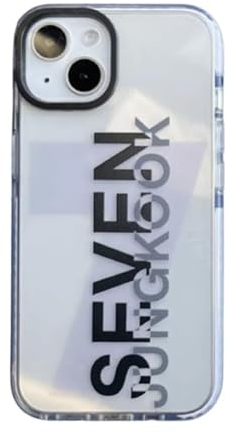 Generic Jungkook Schutzhülle JK Seven, V Layover, kompatibel mit iPhone, weich, transparent, B-TS Merch Kpop Goods K-Pop (Seven, iPhone 15)