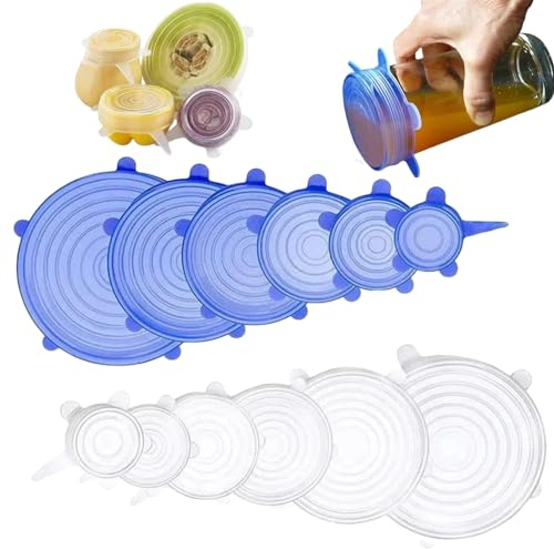Couvercles en Silicone Extensibles Réutilisables - Pour Bols, Bocaux, Bouteilles, Assiettes - Alimentaire
