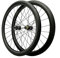 WQZStar 700c-Laufradsatz, Carbon-Laufräder, Rennrad, Drahtreifen, Scheibenbremse, V-Brake, Steckachse, Naben, Reifen, Laufradsatz für 7/8/9/10/11/12-Gang-Freilaufsatz (schwarz)