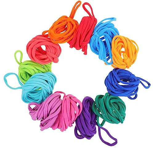 BESTonZON 192pcs Elastic Braided Rope Loom Kit for Pot Holder Loops Refill Craft Loops Refills for Potholders Potholder Loom Kit for Potholder Loops Pot Holder Loom Kit for