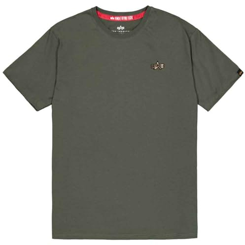 Alpha Industries Herren 3D Small Logo T, Dark Olive, M