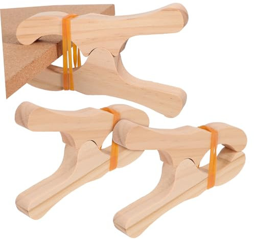 ibasenice 3pcs Wooden Clip Toy Jumbo Clothes Pins for Boys and Girls Play Fort Beach Chairs Home Classroom Use