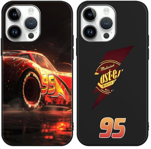 Omyzo Cartoon Handyhülle für iPhone 12/12 Pro 6.1 Hülle, Anime Kawaii Cars 95 Motiv Design mit Weiche Silikon Stoßfest TPU Sanft Kratzfest Bumper Case, Cars