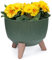 KONZEPT Fioriera grande, 24 cm, verde, con piedini, resistente alle intemperie e ai raggi UV, con inserto per drenaggio dell'acqua, per interni ed esterni