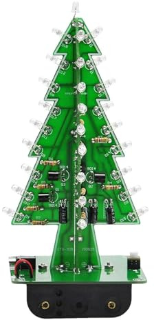 3D Christmas Tree LED DIY Soldering Kit, with Light Colorful Flash Circuit LED DIY Module PCB Board Educational Electronics Project for Beginners Teens Enthusiasts