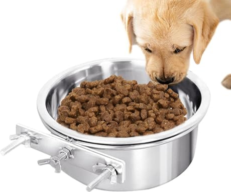 Hanging Pet Bowl - Stainless Steel Multi-Size 12–16cm Design | Quick-Lock Feeder Cup Secure Holder, Kennel Feeding, Crate Hydration, Cage Mount Dish | Animals,Outdoor Settings
