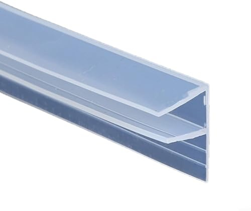 BEYOEE Shower Door Seal Strip, 200cm F Shape Clear Bath Shower Screen Door Seal Strip for 4-6mm Glass, Shower Screen Seal Replacement Shower Door Bottom Seal
