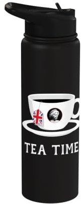 Tea time Queen Elizabeth II UK Memoriam 1926-2022 tee cup Stainless Steel Insulated Water Bottle
