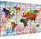 Runa Art Wandbilder Weltkarte Bild XXL Büro Wohnzimmer Bunt Steinoptik Ziegel 120 x 80 cm 3 Teilig 106931a