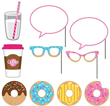 10 Foto Requisiten für Party Donut-Zeit (Donut Time)