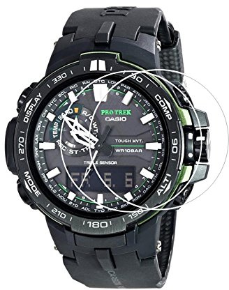Toshion Zshion Displayschutzfolie für Casio PRW-6000/6100, 9H Härte, gehärtetes Glas, Displayschutzfolie für Casio PRW-6000/6100 mit Anti-Fingerabdruck, kristallklar (2 Stück)