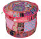 Stylo Culture Baumwolle Patchwork gestickte osmanische Hocker Pouf Abdeckung rosa Blumen