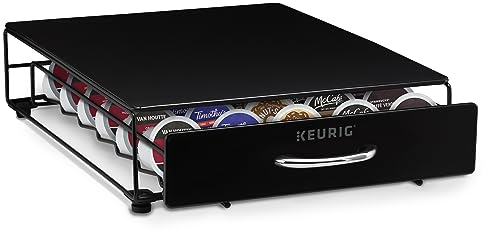 Keurig Under Brewer Storage Drawer, Coffee Pod Storage, Holds Upto 35 Keurig K-Cup Pods, Black