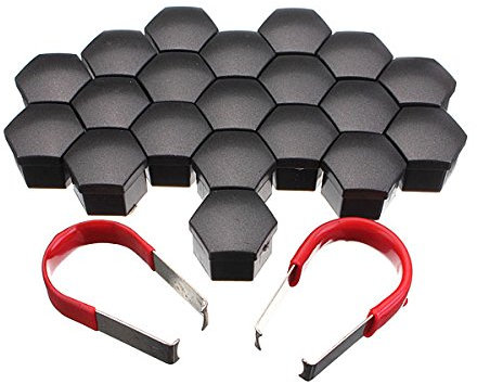 Viviance Set Von 20 Stück 17Mm Car Plastic Caps Schrauben Deckt Nuts Alloy Wheel - Matt Black