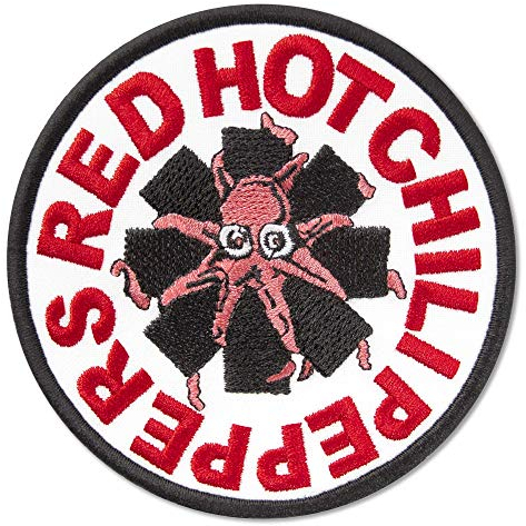Red Hot Chili Peppers Logo mit Octopus Music Rockband bestickter Patch zum Aufbügeln (9,4 x 9,4 cm)