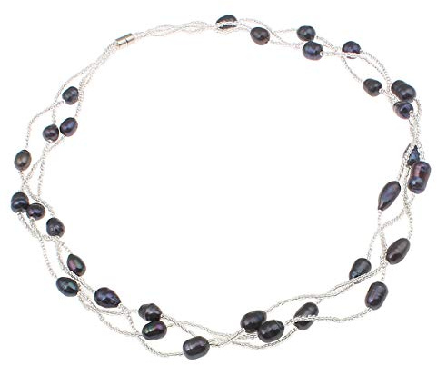Treasure Bay Elegant Natural Freshwater Pearl Necklace Pearl Jewellery Necklace for Women Ladies and Girls