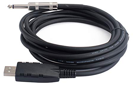 Cable de guitarra USB Bajo de guitarra a PC Adaptador de cable de grabación USB Adaptador Interfaz de conexión USB a 6.3mm Cable de computadora ()