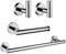 USHOWER Set di accessori da bagno in cromo lucido, set di 40,6 cm, montaggio a parete, set di accessori da bagno in acciaio inossidabile SUS304 resistente, 4 pezzi