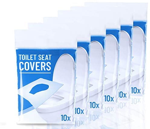 60PCS Flushable Paper Toilet Seat Covers, Disposable Toilet Seat Cover, Use in Travel or Public Toilets Use