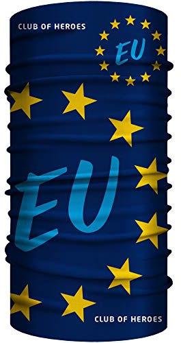 Club of Heroes EU Europa Bandana, nahtloses Multifunktionstuch aus weicher Mikrofaser/atmungsaktiv Schlauchschal Halstuch Schal Tuch/Sterne Flagge Fahne europäische Union Reiseführer