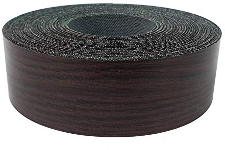 DecoMeister Kantenumleimer mit Schmelzkleber Möbelkantenband Melaminkantenumleimer Umleimer Melamin Bügelkante Dekor für Regalbrett Furnier zum Aufbügeln 40mm x 5m Kantenband Kastanie Wenge