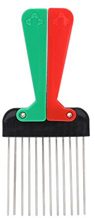Sonew Afro Haarkamm, Metall Lockenkamm, Tragbarer Friseursalon Breiter Zahnkamm Friseur Zubehör Haarstylingkamm Braid Styling Tool für Natürliches Lockiges Haar und Dauerwelle