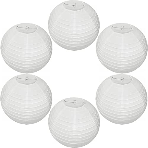 Famgee 40,6 cm hängende chinesische japanische Papierlaternen für Geburtstag Hochzeit Halloween Brautdusche Weihnachten Festival Dekoration Party Dekor Geschenkset (6er-Set, weiß)