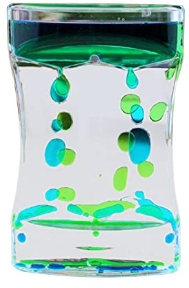 Verliked Sablier liquide avec mouvement liquide animal - Couleur vive - Amusant - Anti-stress - Pour cuisine, salle de classe, jeu à domicile - Bleu vert